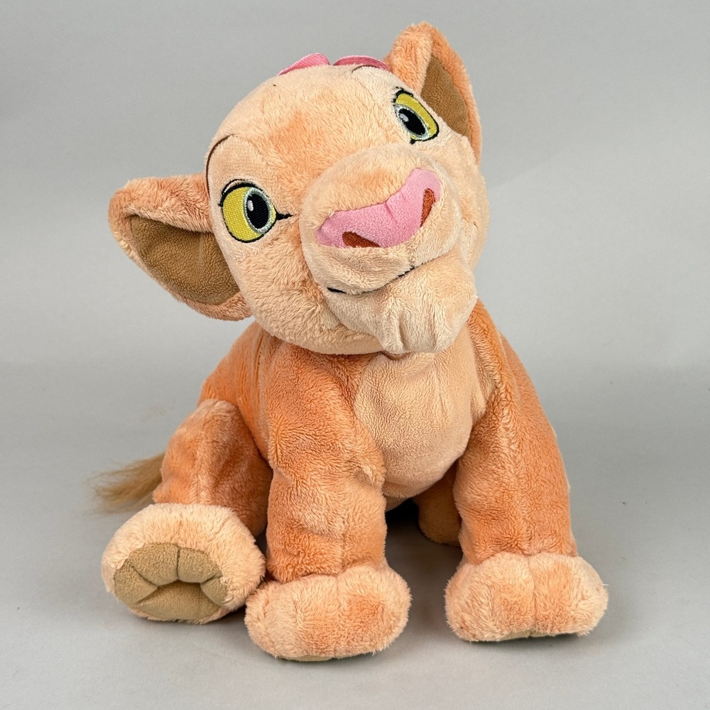 Disney Nala Lion King Plush Kids 11in Tan Excellent Flower Detail Stuffed Animal